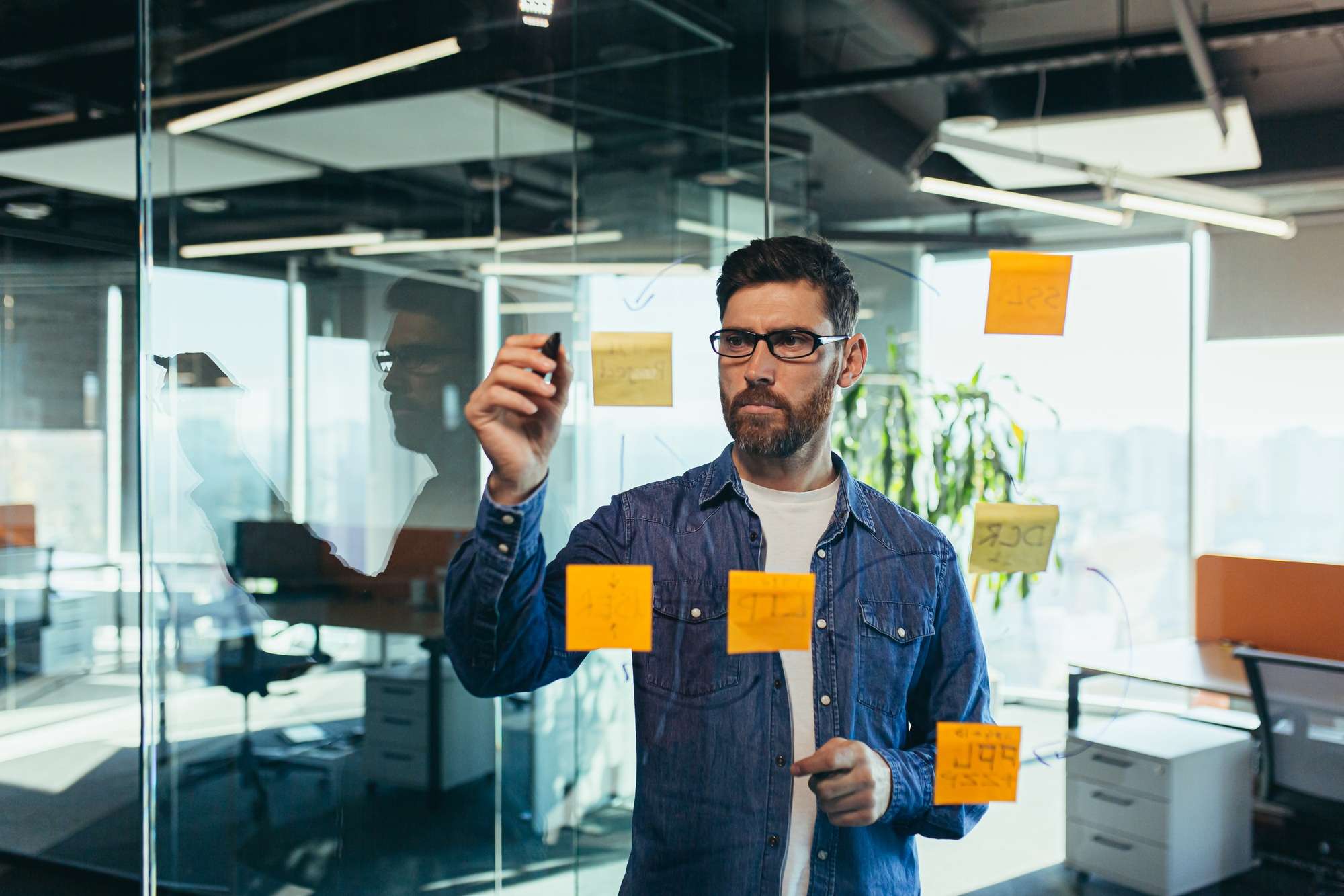 Young bearded executive manager businessman CEO